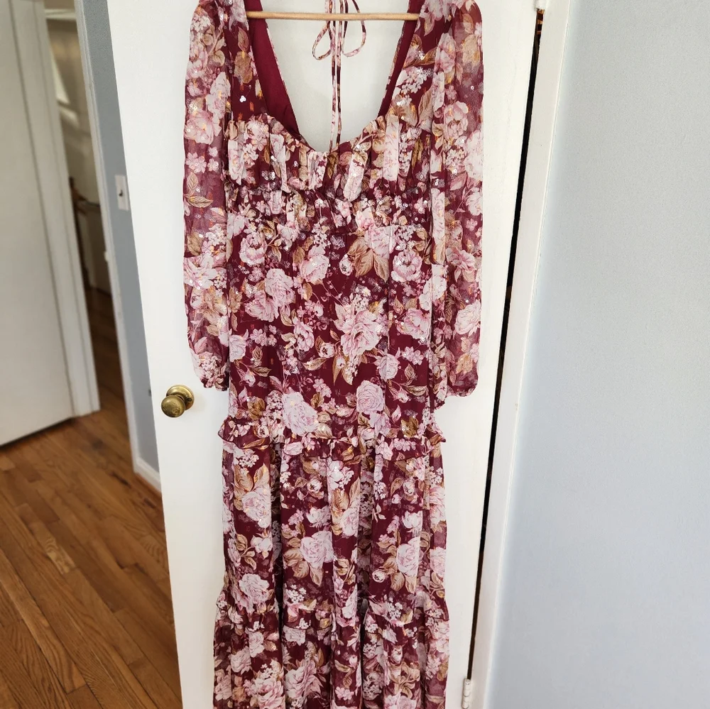 NWT Altar'd State Floral Sequin Maxi Dress M - Picture 5 of 8